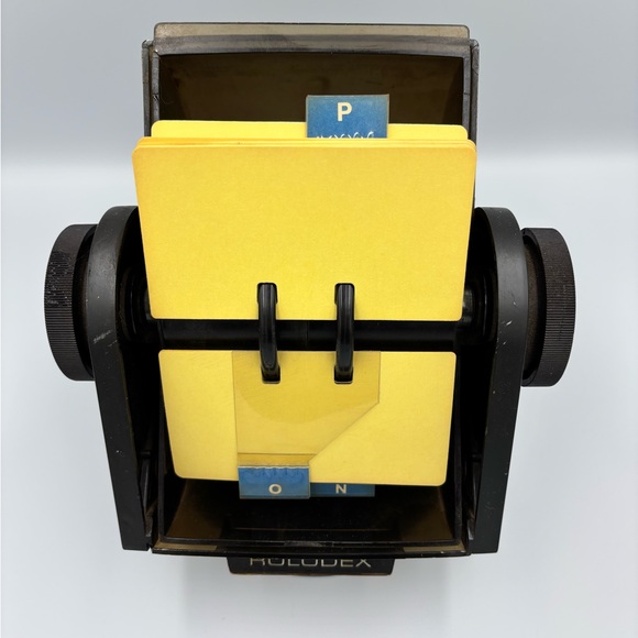 Vintage Rolodex Faux Wood Large Round File Index Cards Swivel Rotary Made in USA - Picture 5 of 9